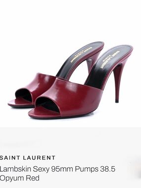 Saint Laurent Opium Red Peep-Toe Mules